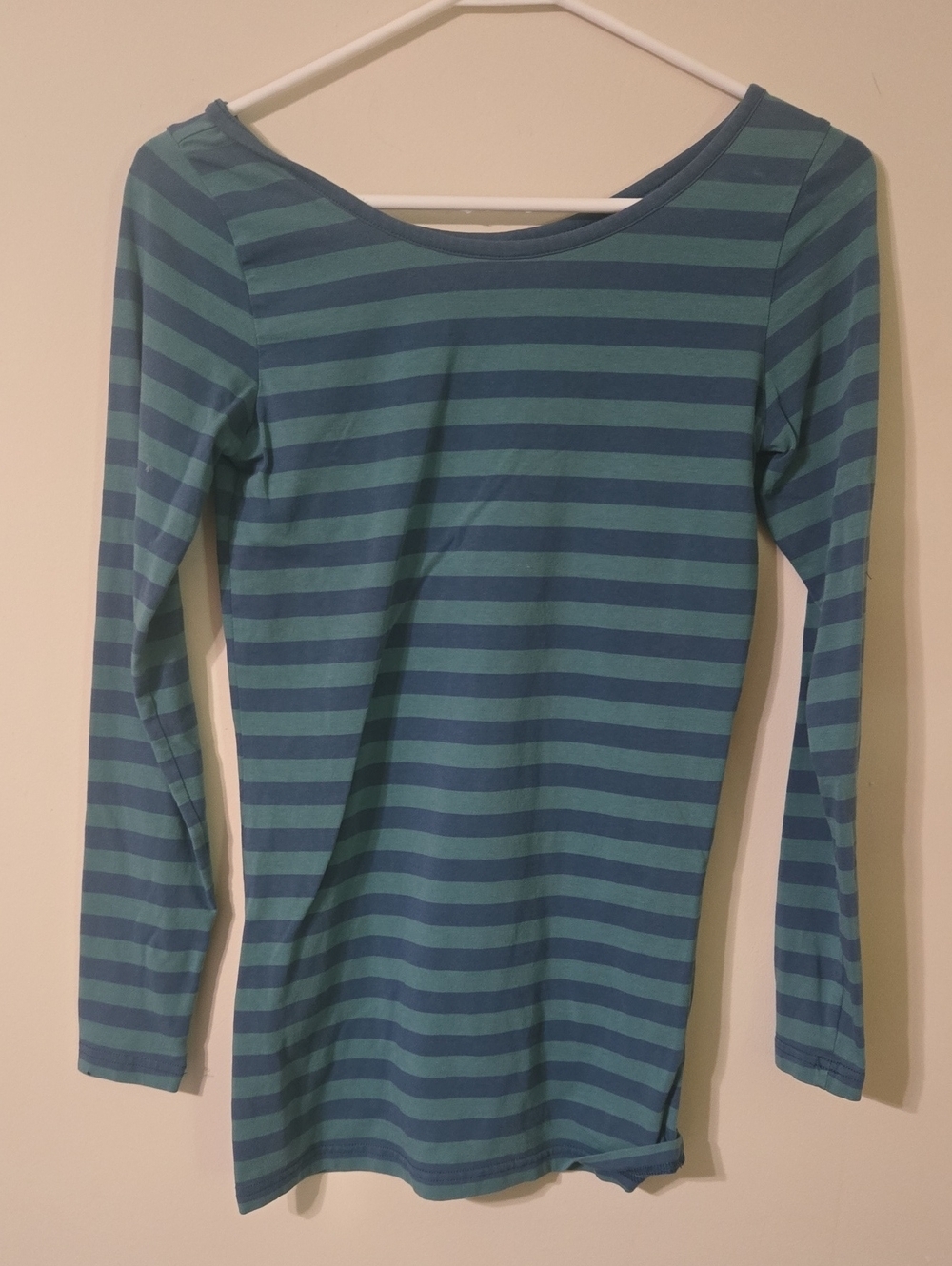 Matilda Jane Striped Long-Sleeve Tee in Teal and Navy
